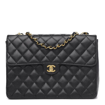 Chanel Caviar Jumbo Single Flap Black 1 of 14