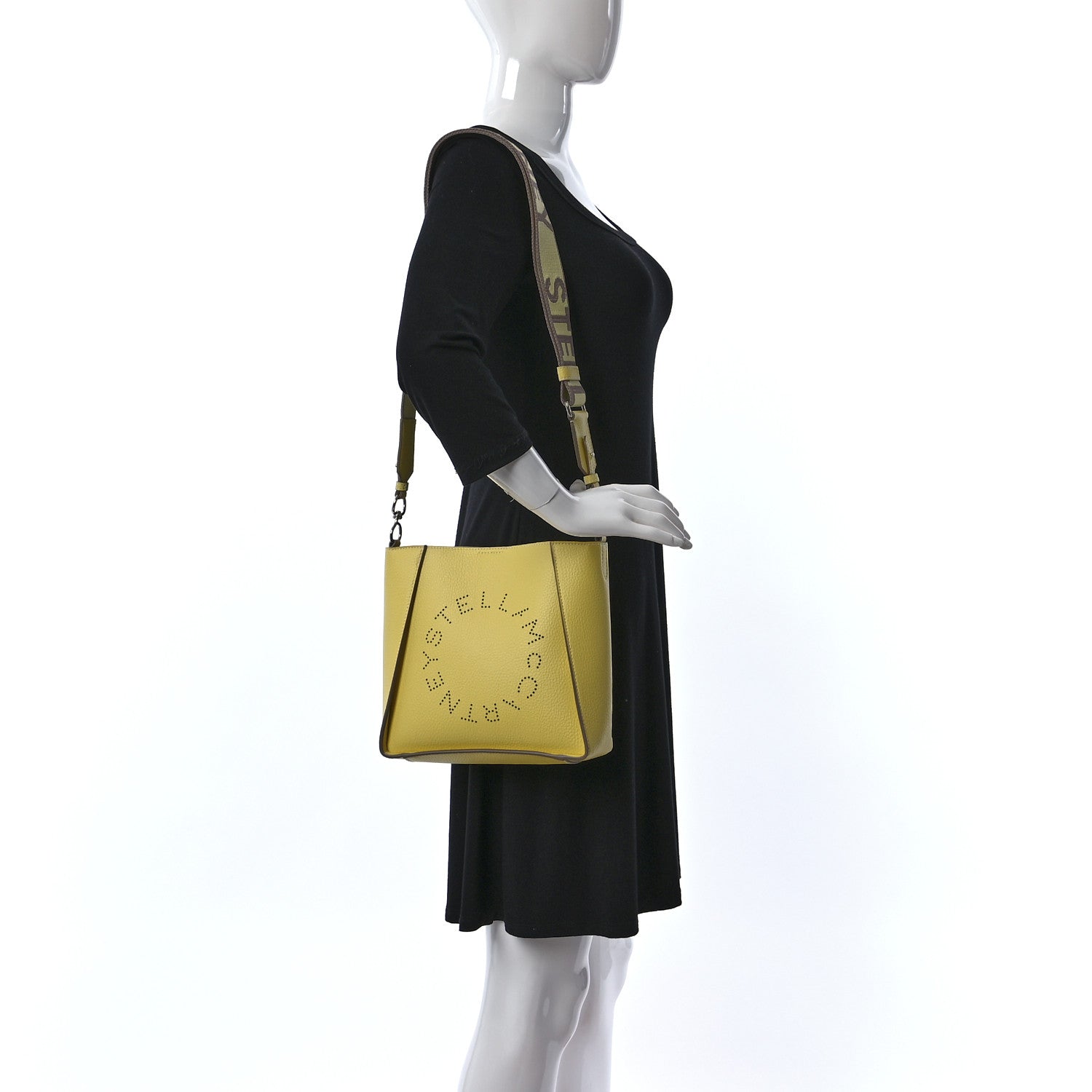 Stella McCartney Eco Alter Nappa Perforated Logo Mini Crossbody Banana 2 of 8