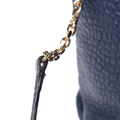 Burberry Signature Grain Large Mildenhall Shoulder Bag Blue Carbon 12 of 15