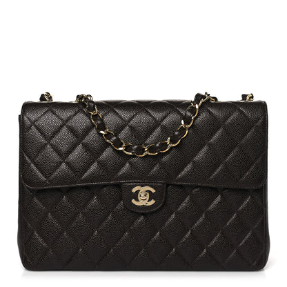 Chanel Caviar Quilted Jumbo Single Flap Brown 1 of 9