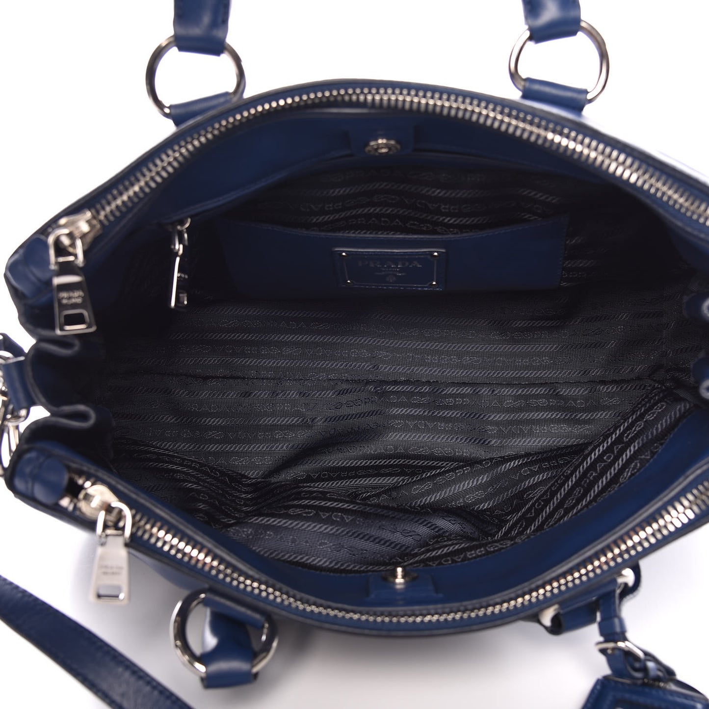 Soft Calf Double Zip Shoulder Bag Bleuette