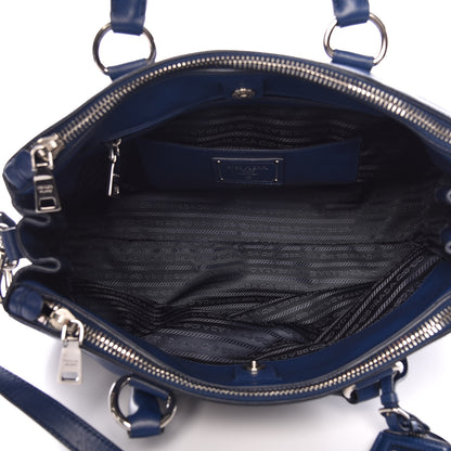 Prada Soft Calf Double Zip Shoulder Bag Bleuette 5 of 10