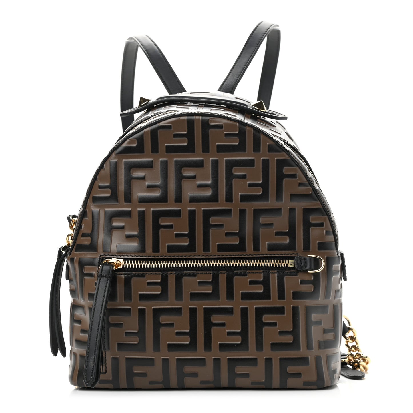 Vitello Bi-Color FF 1974 Embossed Mini Backpack Maya Black