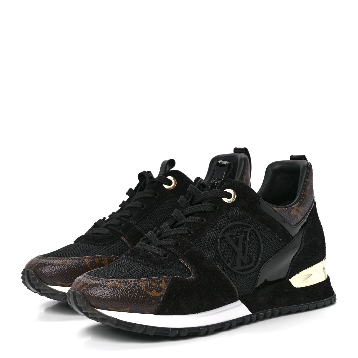 Louis Vuitton Suede Monogram Run Away Sneakers 36.5 Black 3 of 8