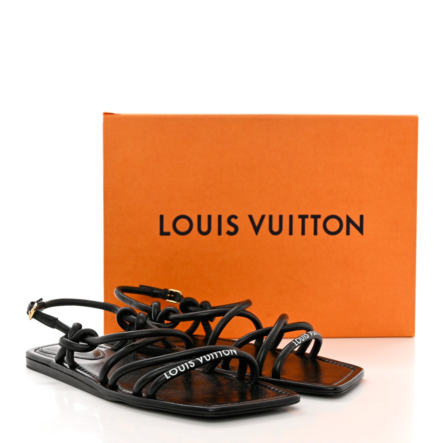 Lambskin Nova Flat Sandals 38.5 Black