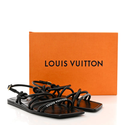 Louis Vuitton Lambskin Nova Flat Sandals 38.5 Black 8 of 8