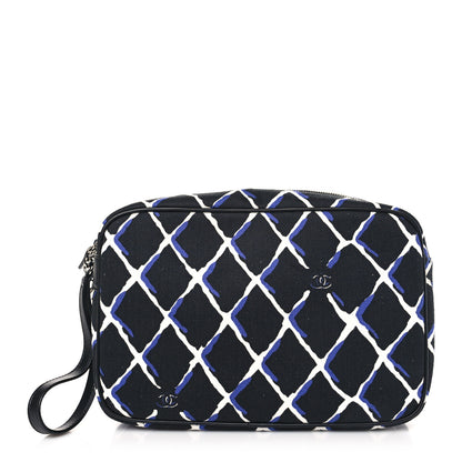 Chanel Canvas Airline Cosmetic Case Blue White 1 of 9