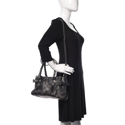 Burberry Shimmer Check Pilgrim Satchel Pewter 2 of 13