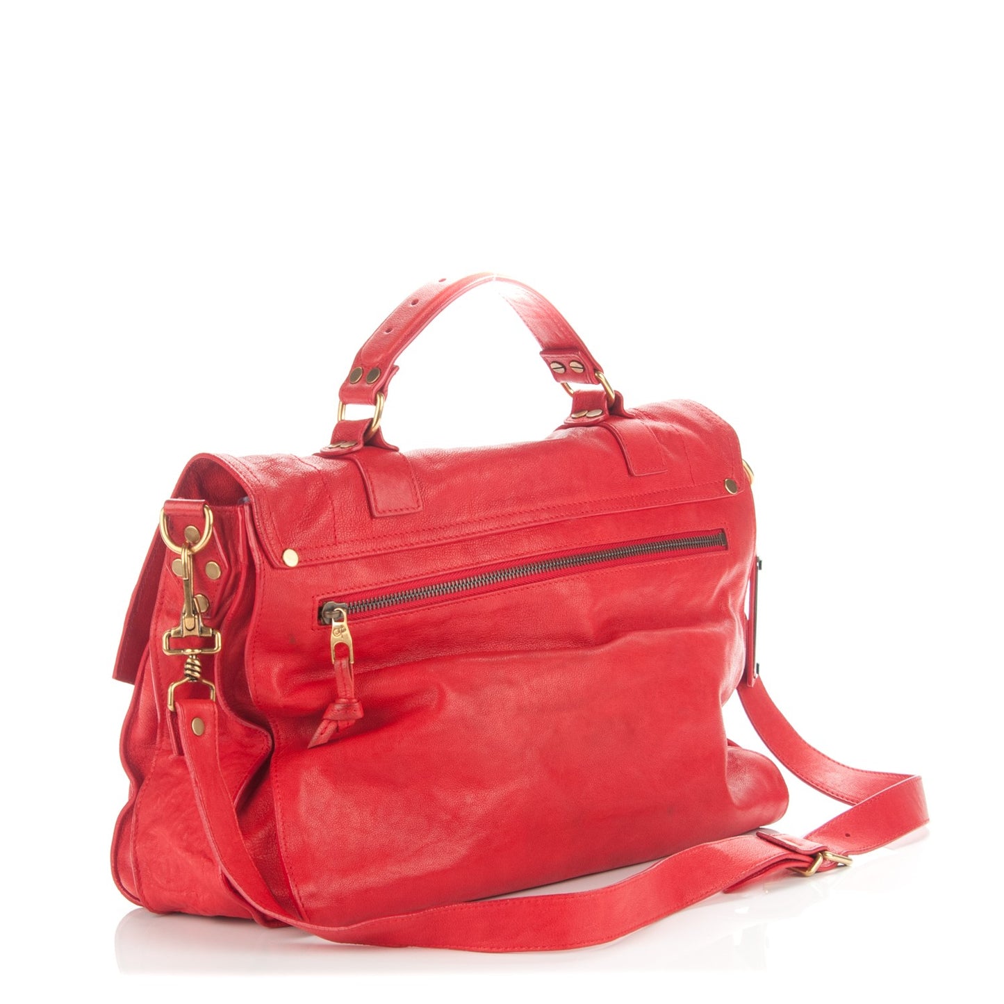 Lambskin Large PS1 Satchel Bright Red
