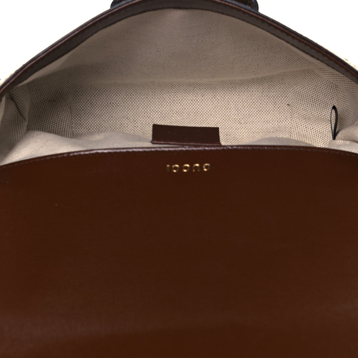 GG Supreme Monogram Web Mini Horsebit 1955 Shoulder Bag Beige Brown Sugar