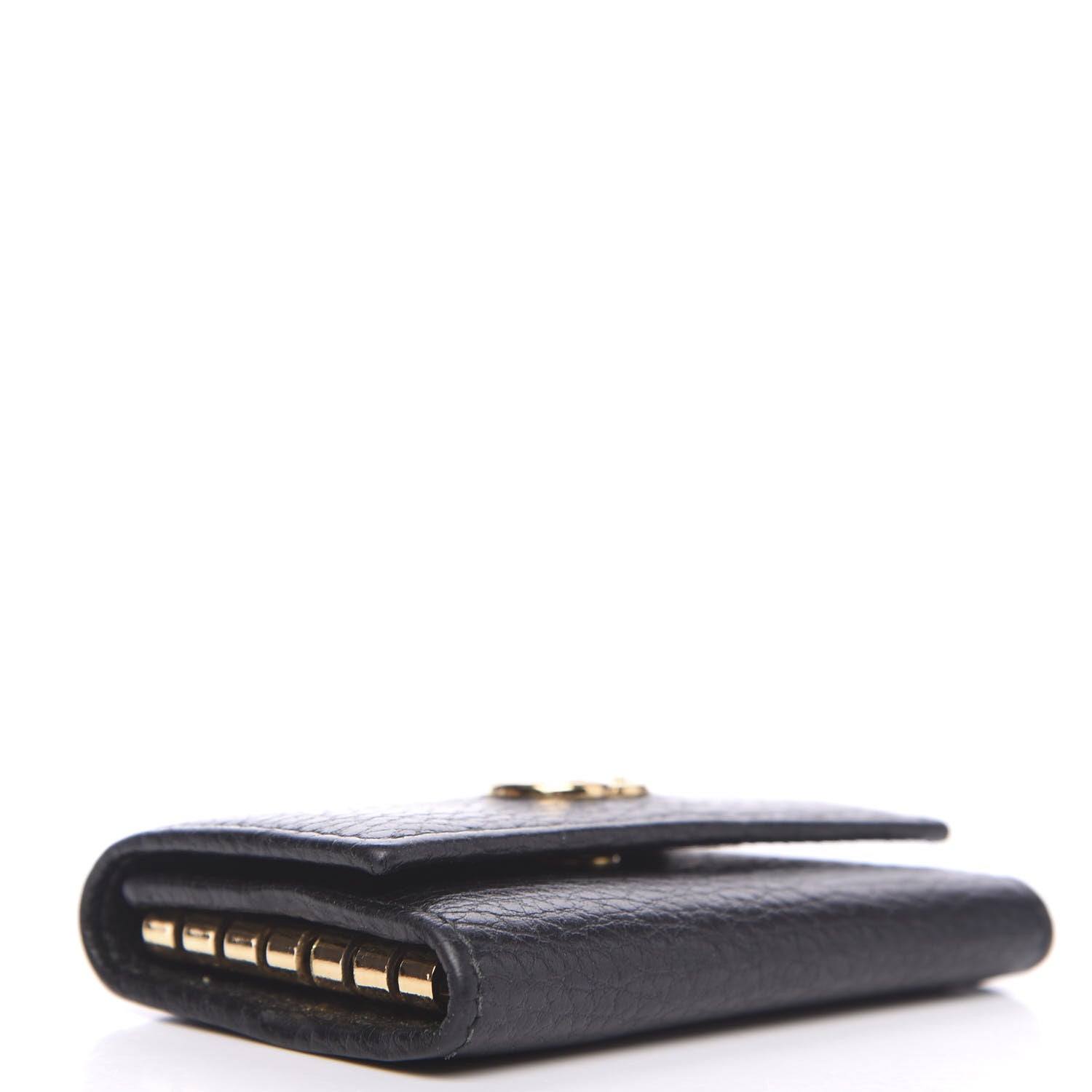Gucci Pebbled Calfskin GG Marmont 6 Key Holder Black 3 of 7