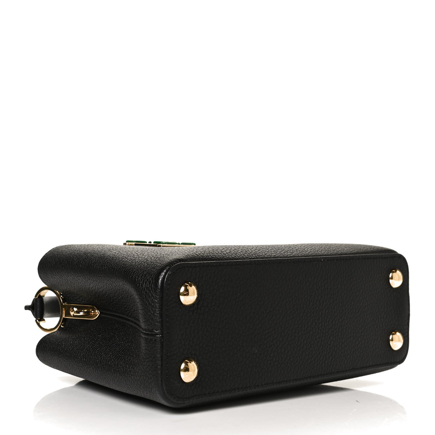 Louis Vuitton Taurillon Malachite Effect Capucines BB Black 4 of 9