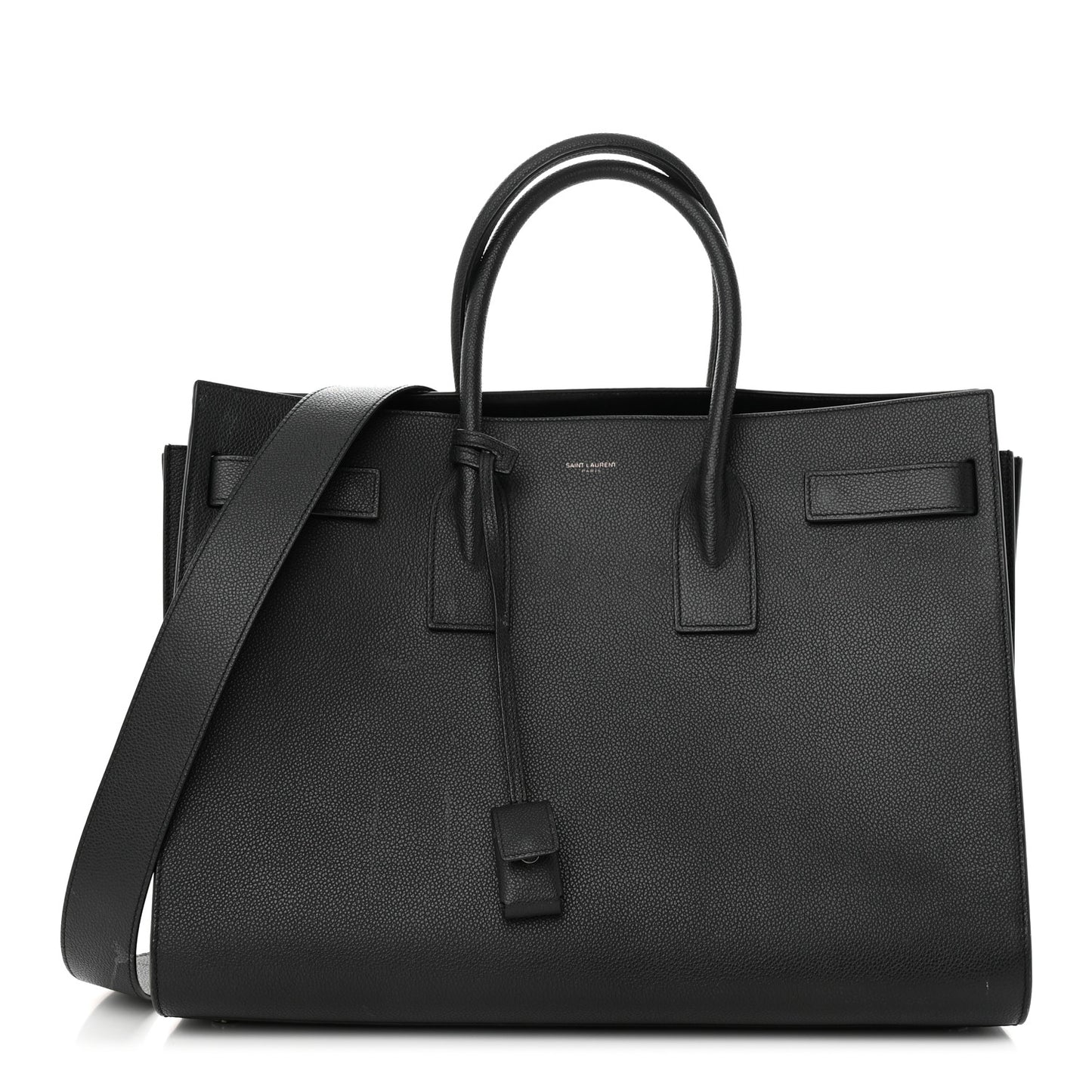 Grained Calfskin Large Sac De Jour Carryall Black