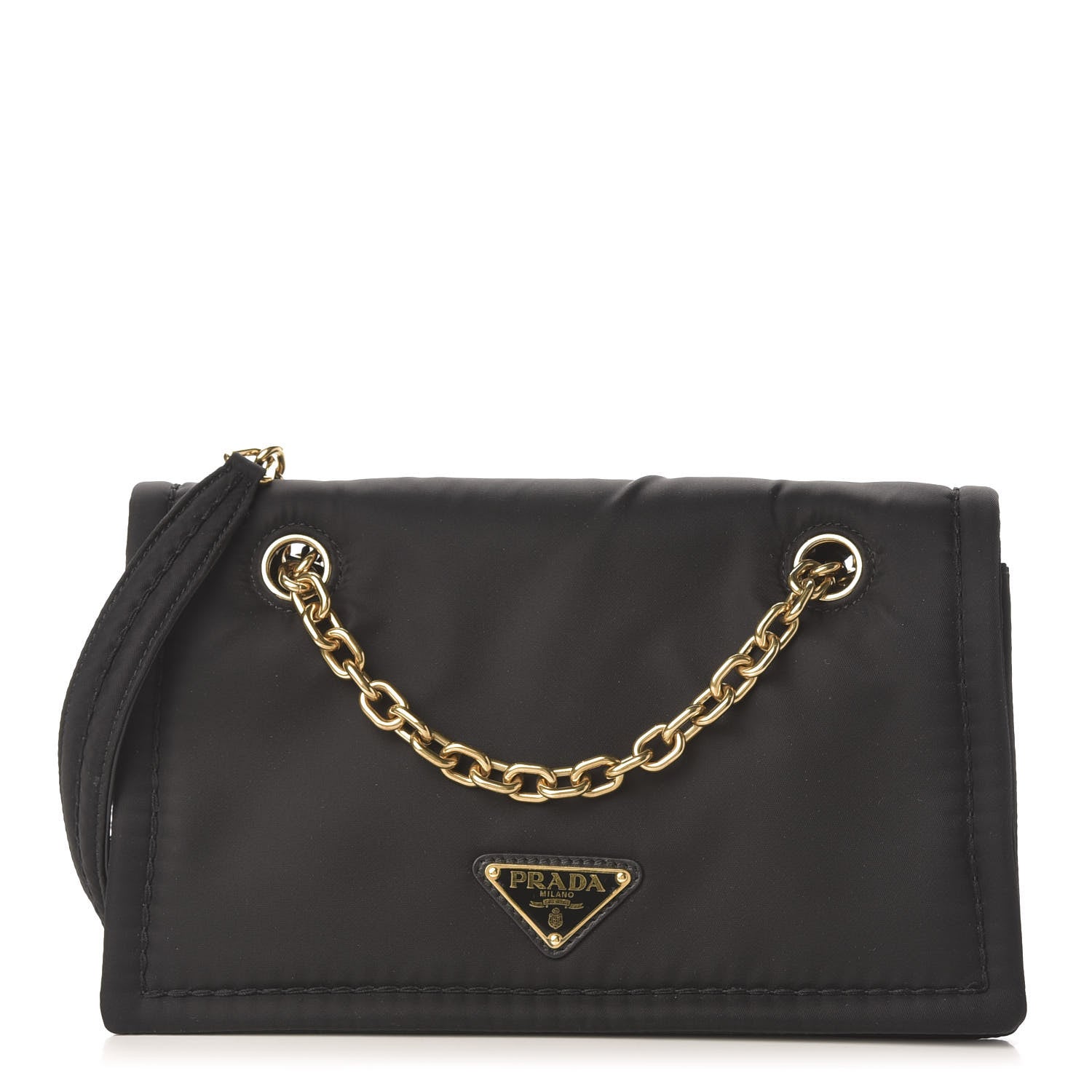 Prada Nylon Tessuto Chain Shoulder Bag Ebano 1 of 9