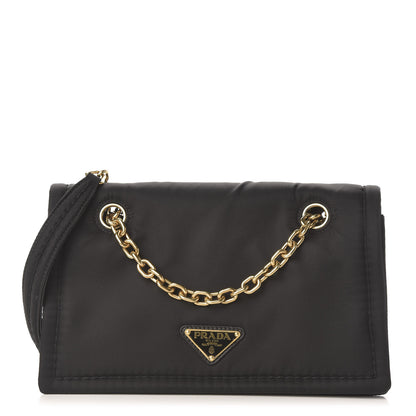Prada Nylon Tessuto Chain Shoulder Bag Ebano 1 of 9