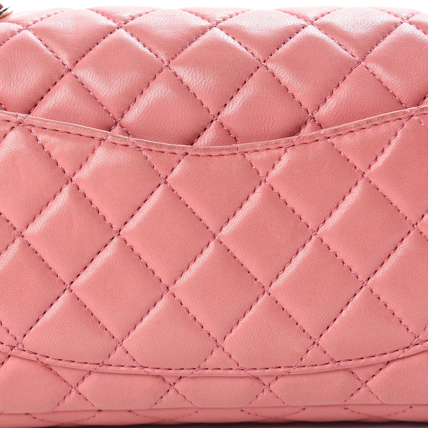 Lambskin East West Valentine Charms Flap Pink