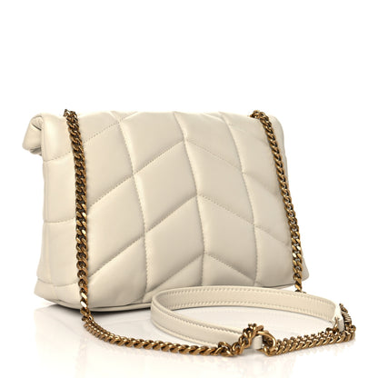 Saint Laurent Lambskin Quilted Toy Loulou Puffer Monogram Chain Satchel Crema Soft 3 of 11