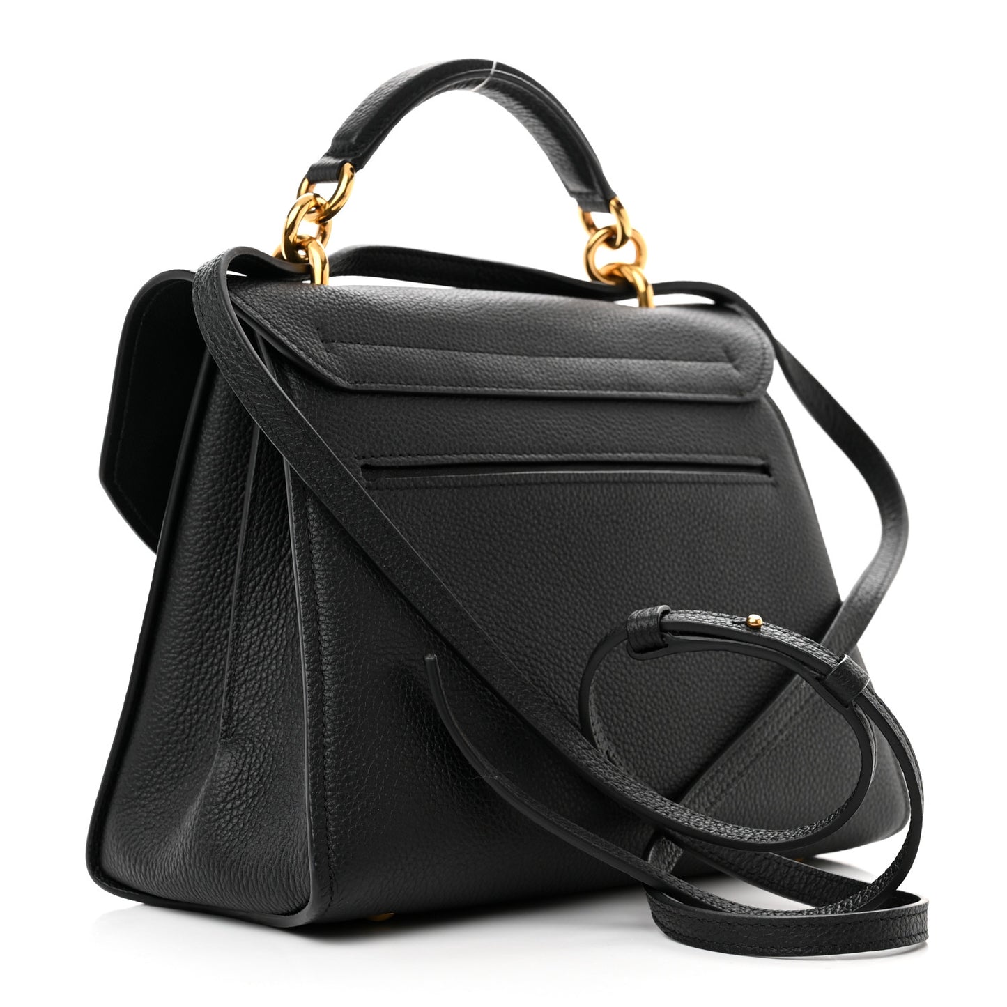 Calfskin Small Margot Top Handle Satchel Black