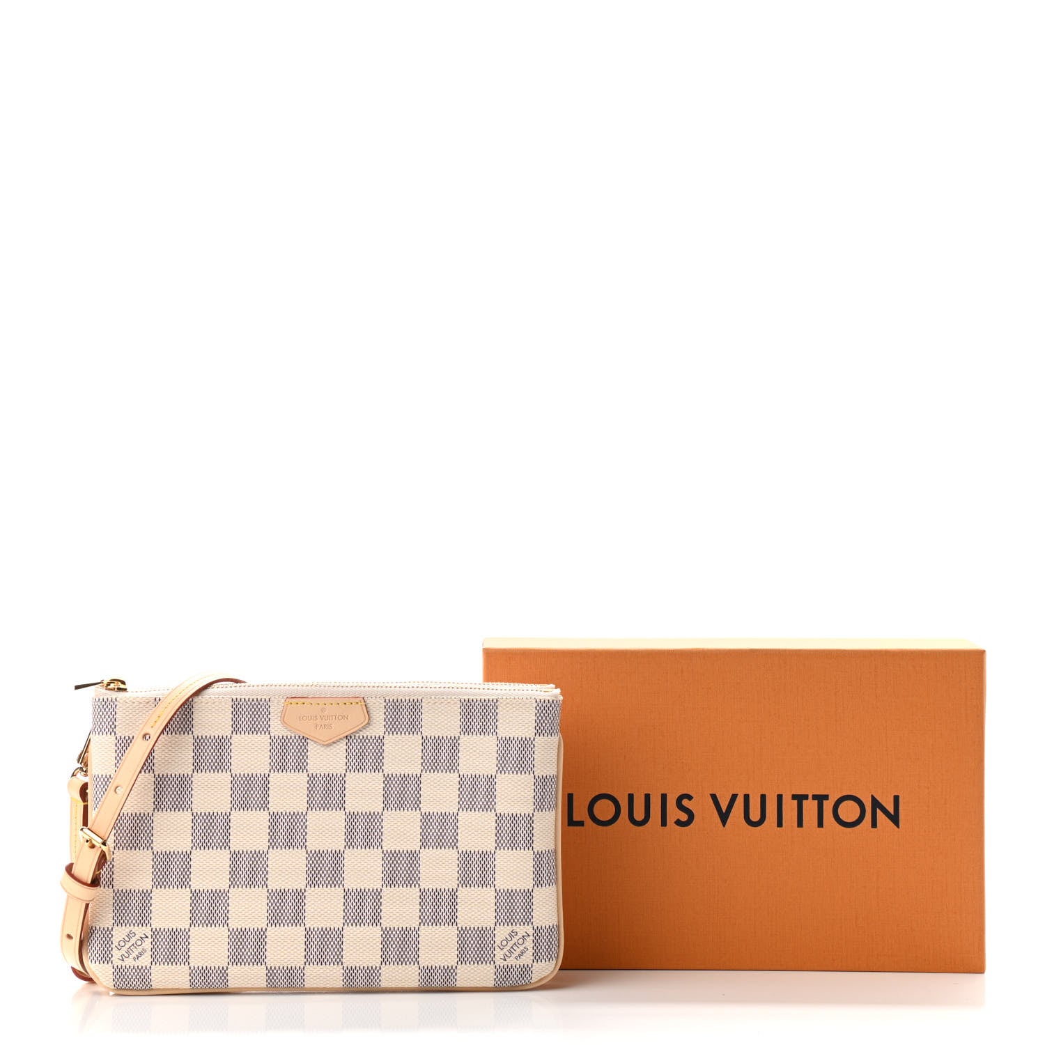 Louis Vuitton Damier Azur Double Zip Pochette 10 of 10