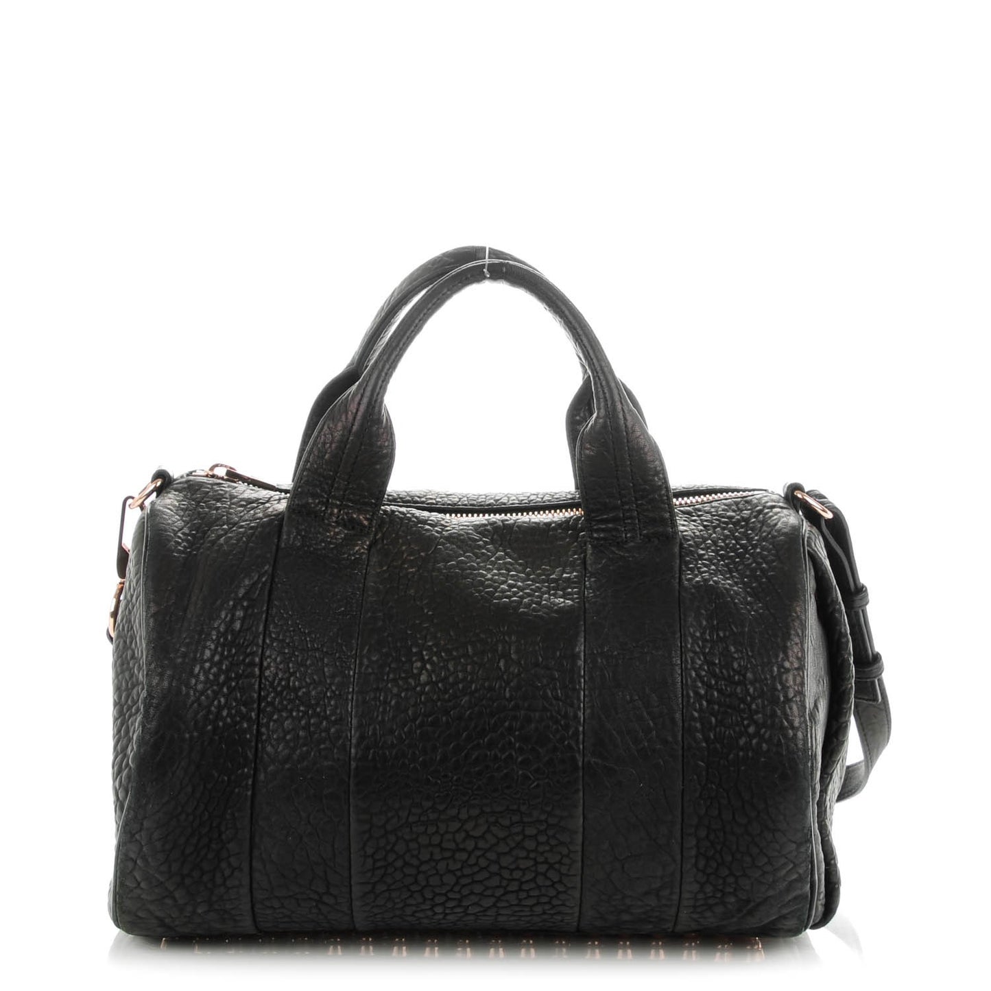 Pebbled Lambskin Rocco Black Rose Gold Hardware