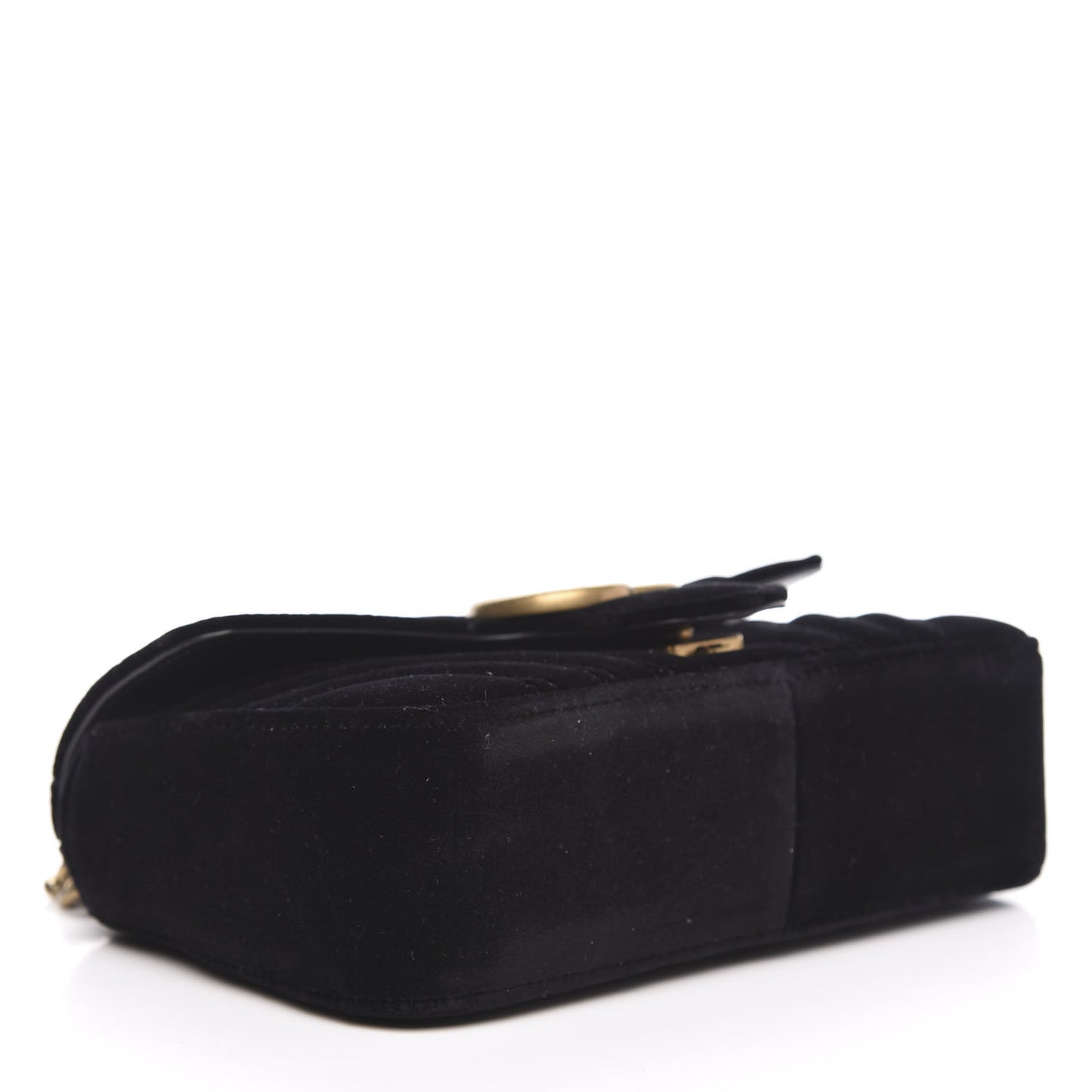 Velvet Matelasse Mini GG Marmont Shoulder Bag Black