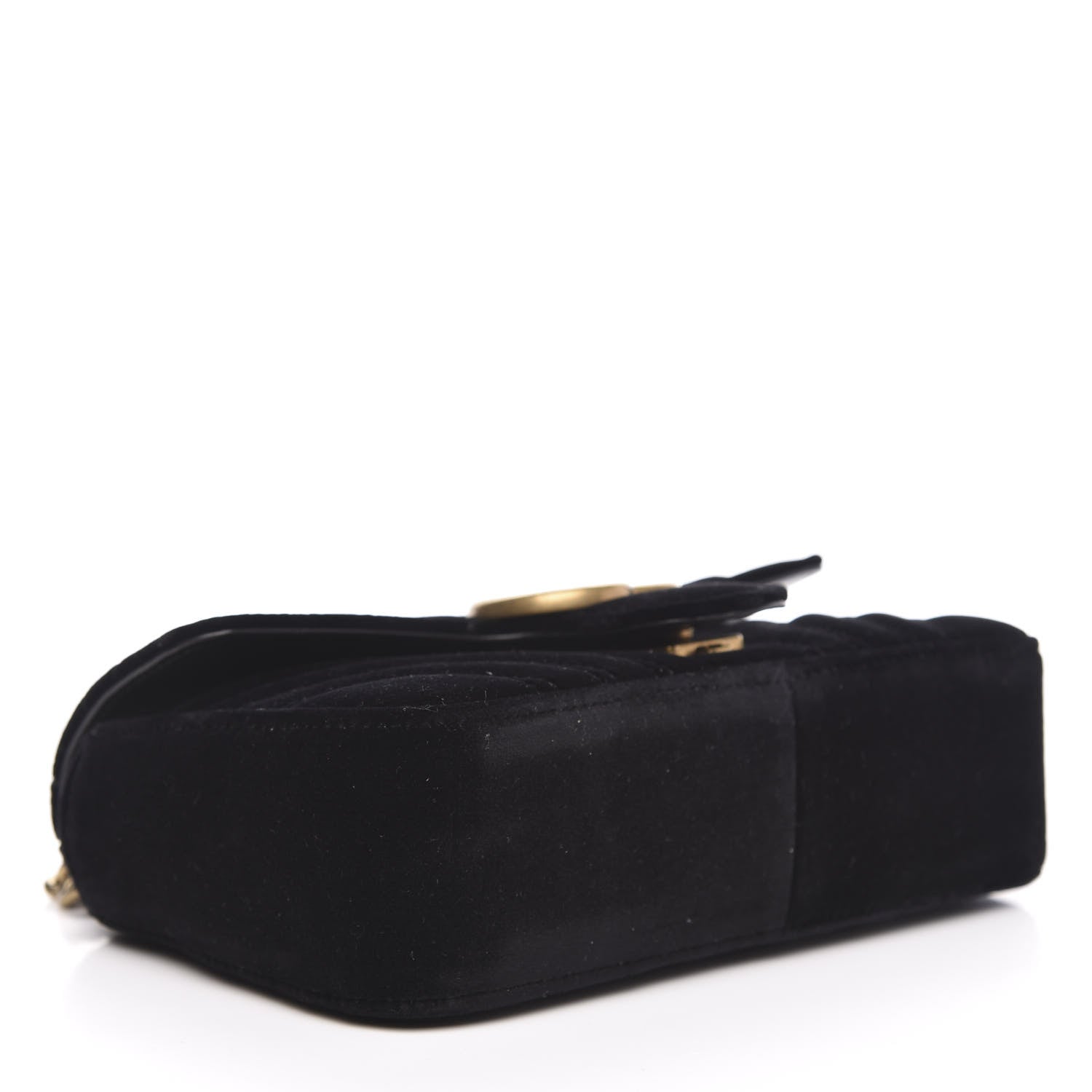 Gucci Velvet Matelasse Mini GG Marmont Shoulder Bag Black 4 of 12