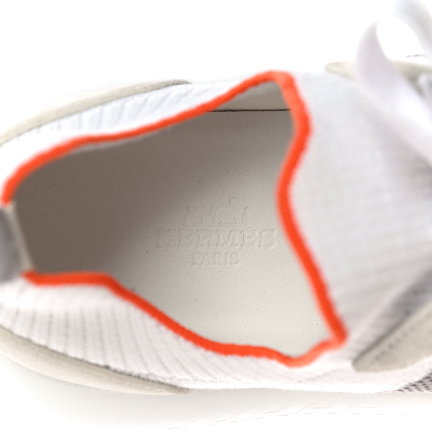 Hermes Knit Suede Goatskin Womens Crew Sneakers 36 White Gris 8 of 18