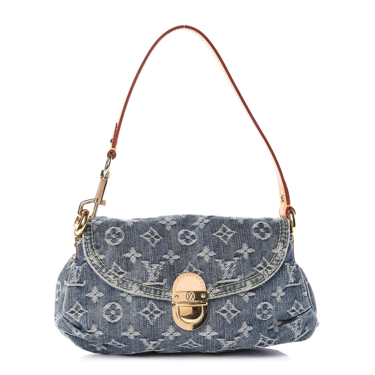 Monogram Denim Mini Pleaty Blue