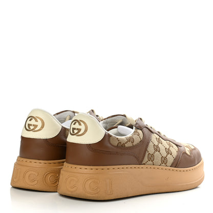 Gucci Dali Soft Calfskin GG Monogram Mens Chunky Sneakers 10 Hezelnut Beige Ebony Mystic White 4 of 8