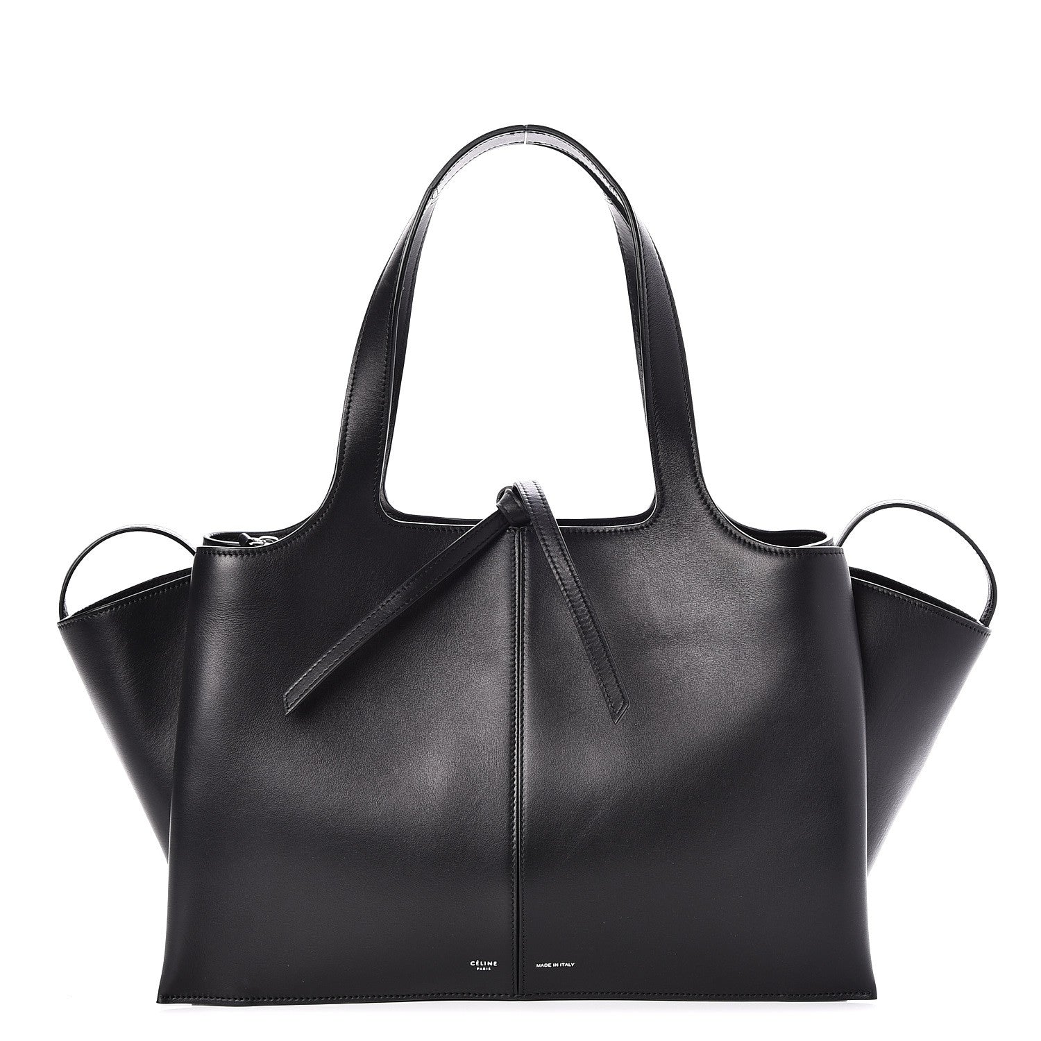 Celine Supple Natural Calfskin Medium Tri-Fold Bag Black 1 of 7