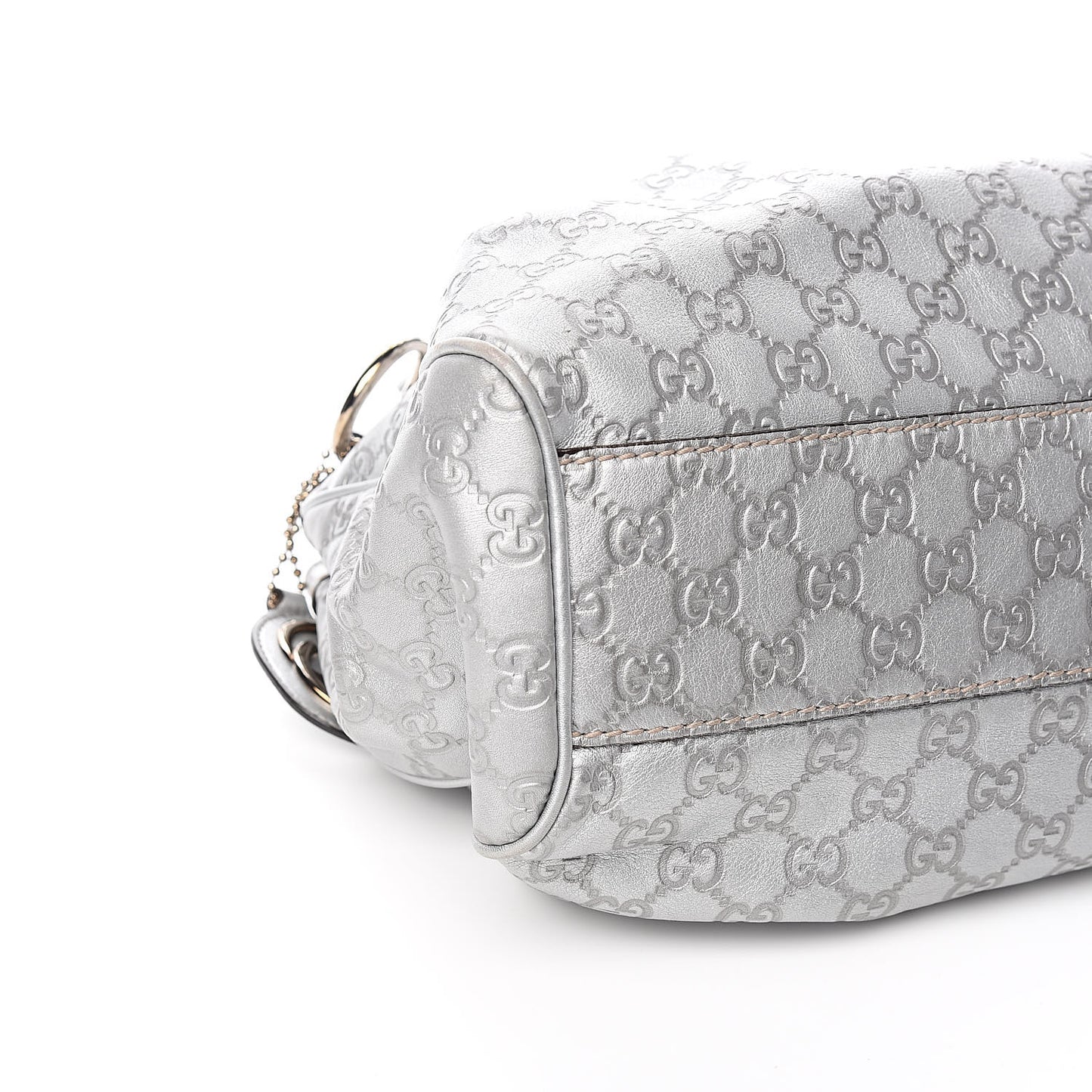 Metallic Guccissima Medium Sukey Tote Silver