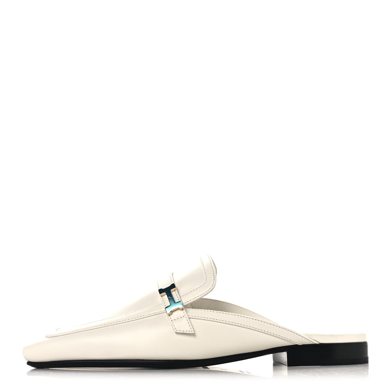 Hermes Calfskin Womens Groupie Mules 35 White 1 of 9