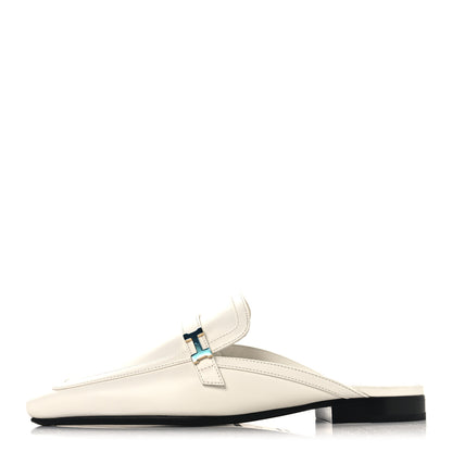Hermes Calfskin Womens Groupie Mules 35 White 1 of 9