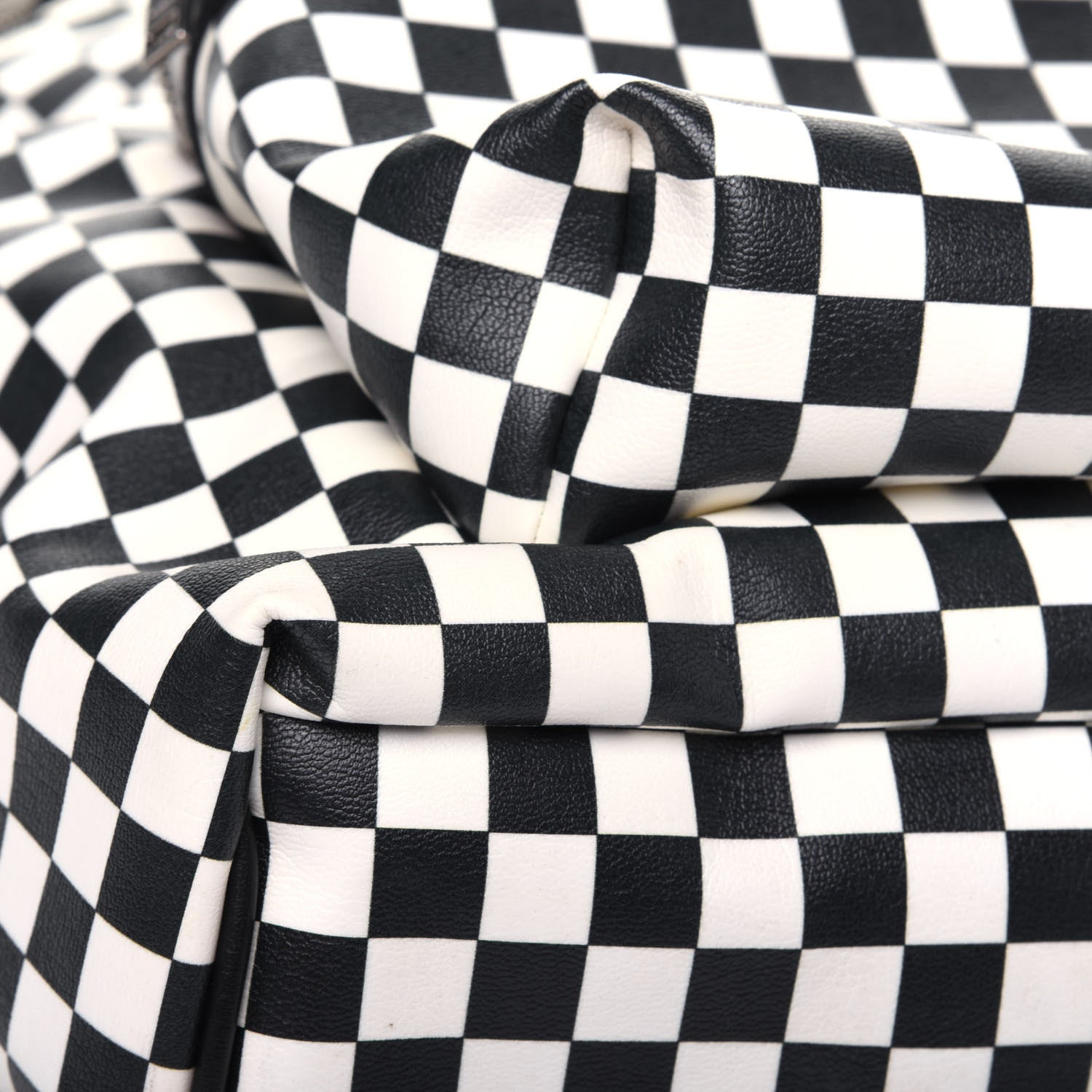 Saint Laurent Calfskin Checked Print Hunting Backpack Black White 12 of 15