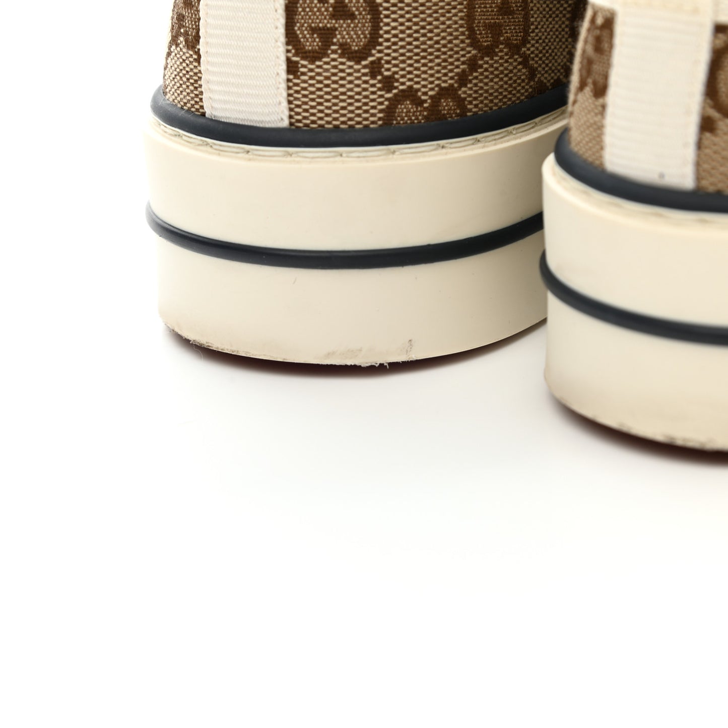 GG Monogram Womens 1977 Tennis Slip On 30mm Sneakers 39 Beige Ebony Mystic White