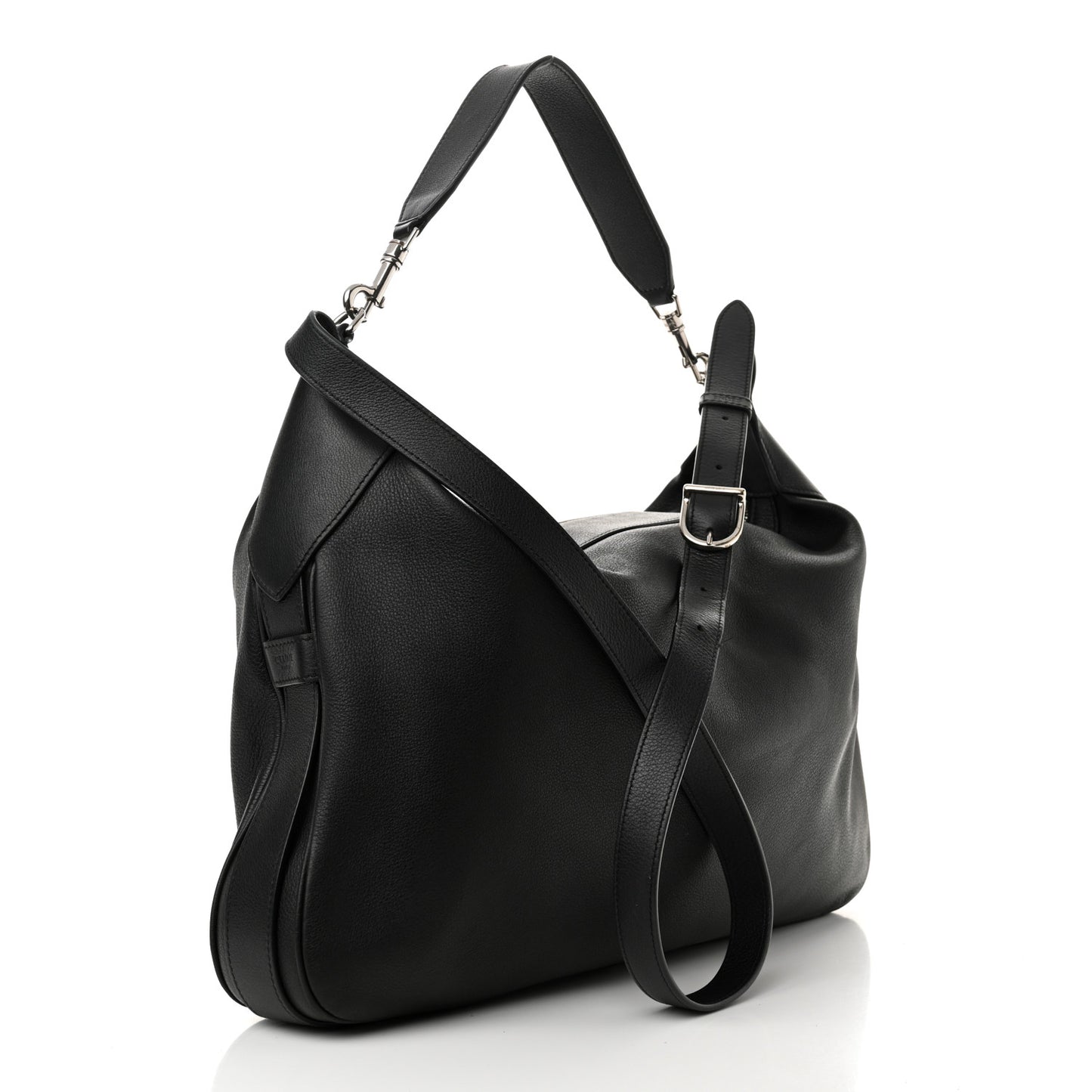 Supple Calfskin Weekend Romy Shoulder Bag Black