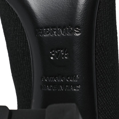 Hermes Knit Calfskin Volver Ankle Boots 37.5 Black 6 of 8