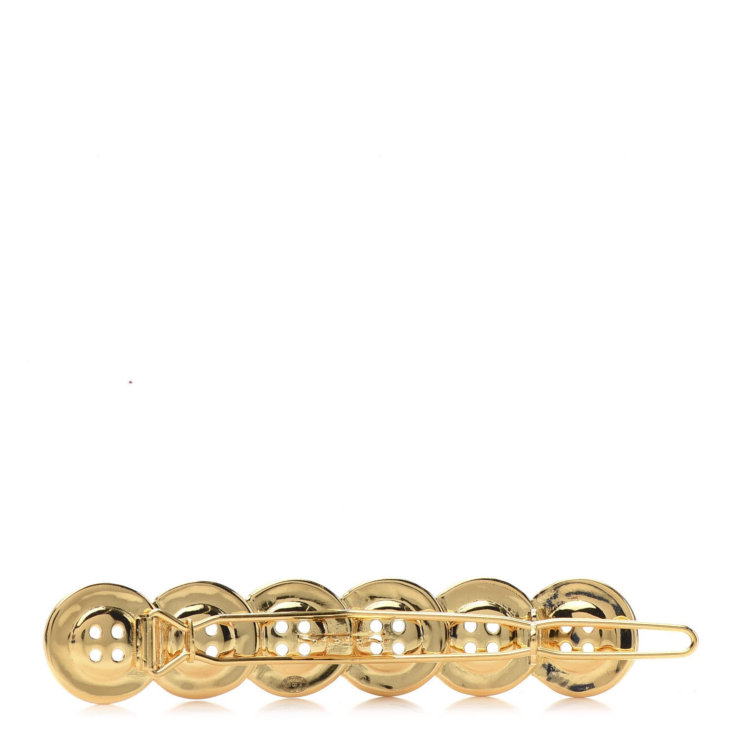 Chanel Button Paris CC Hair Clip Barrette Gold 3 of 5
