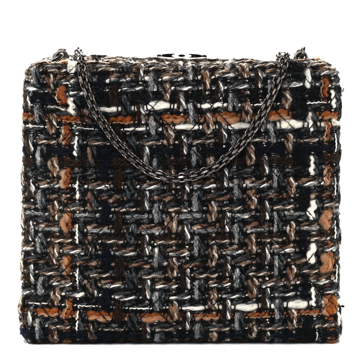 Tweed Kisslock Minaudiere Black Multicolor