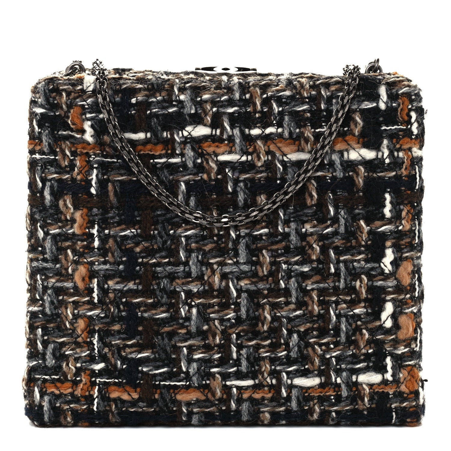 Chanel Tweed Kisslock Minaudiere Black Multicolor 1 of 11