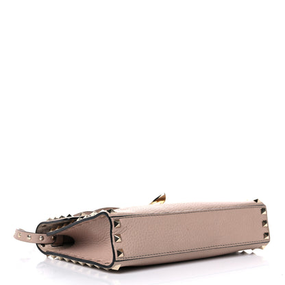 Valentino Garavani Pebbled Calfskin Medium Rockstud Flip Lock Crossbody Bag Poudre 3 of 20