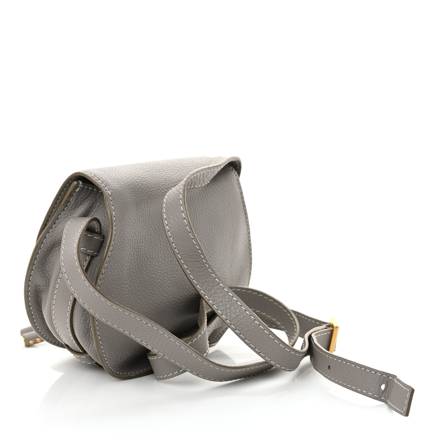Calfskin Mini Marcie Round Crossbody Bag Cashmere Grey