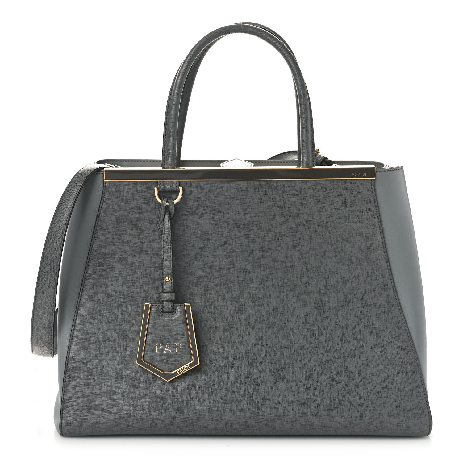 Fendi Vitello Elite Regular 2Jours Tote Gray 1 of 8