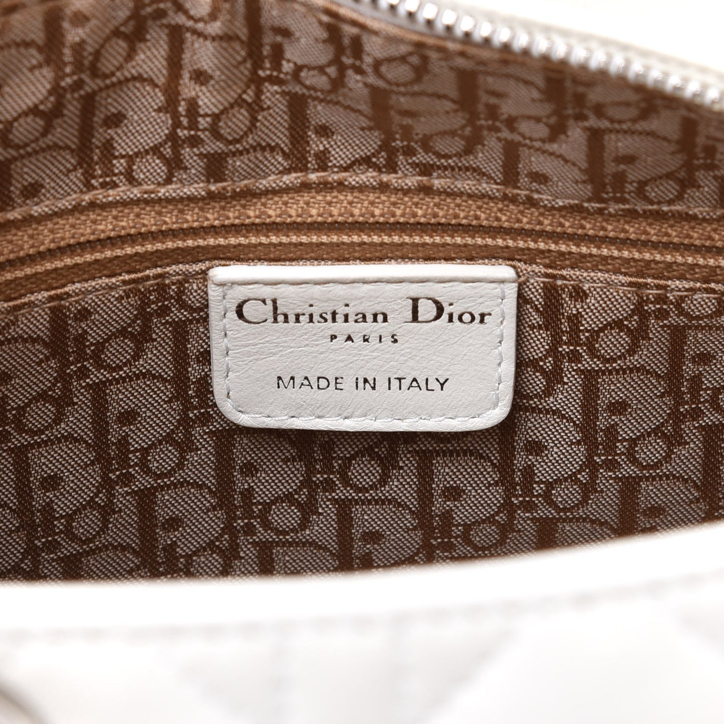 Lambskin Cannage Medium Lady Dior White