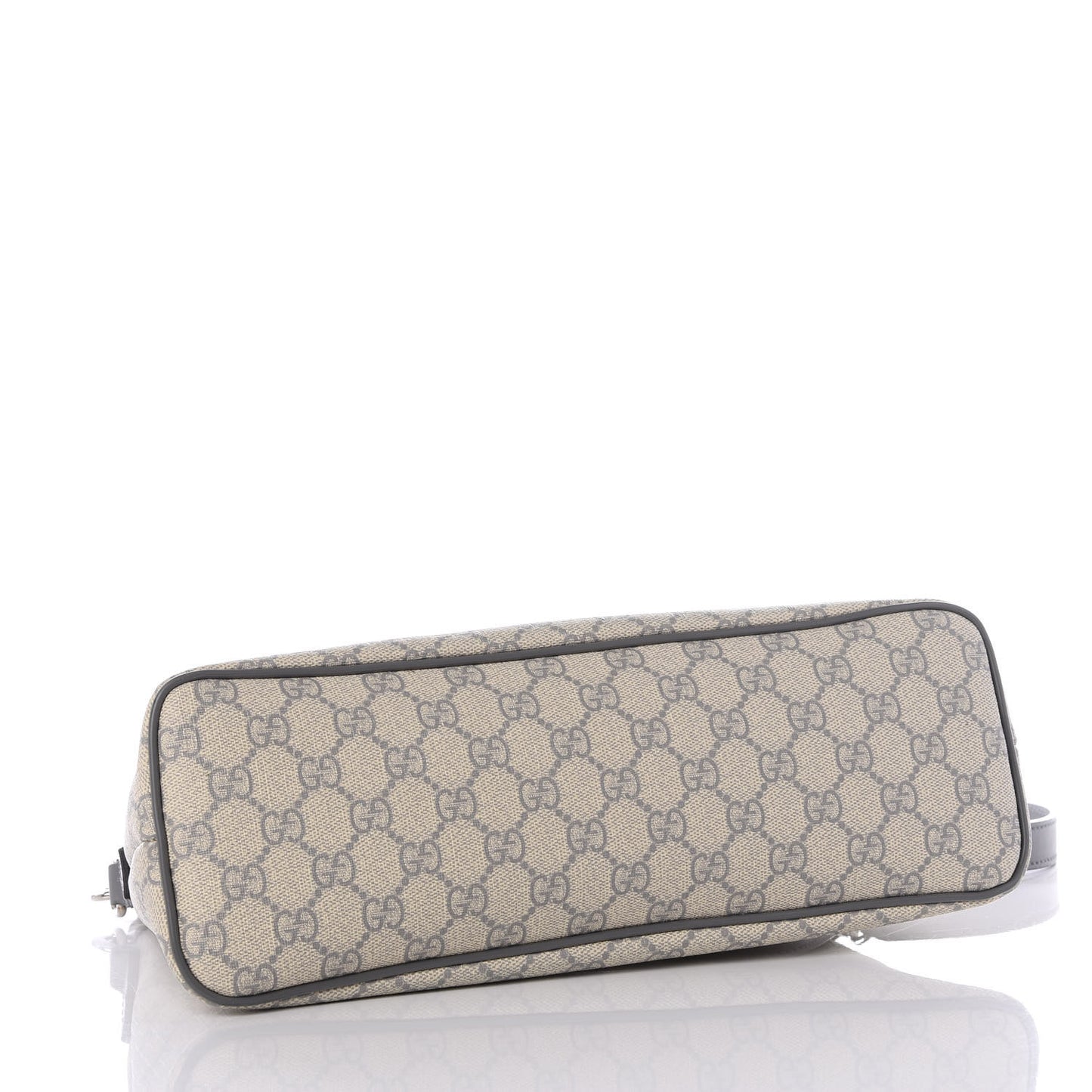 GG Supreme Monogram Small Zippered Tote Ecru Grigio