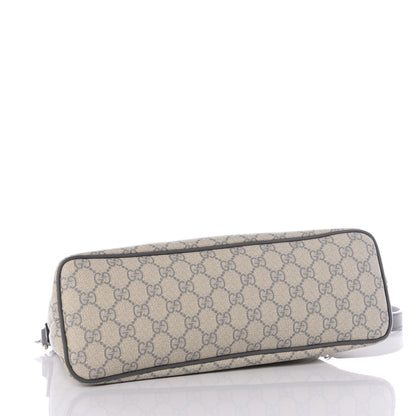 Gucci GG Supreme Monogram Small Zippered Tote Ecru Grigio 3 of 9