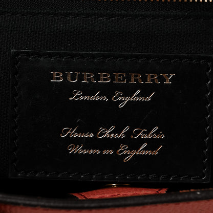 Burberry Derby Calfskin House Check Small Banner Tote Cinnamon Red 6 of 12