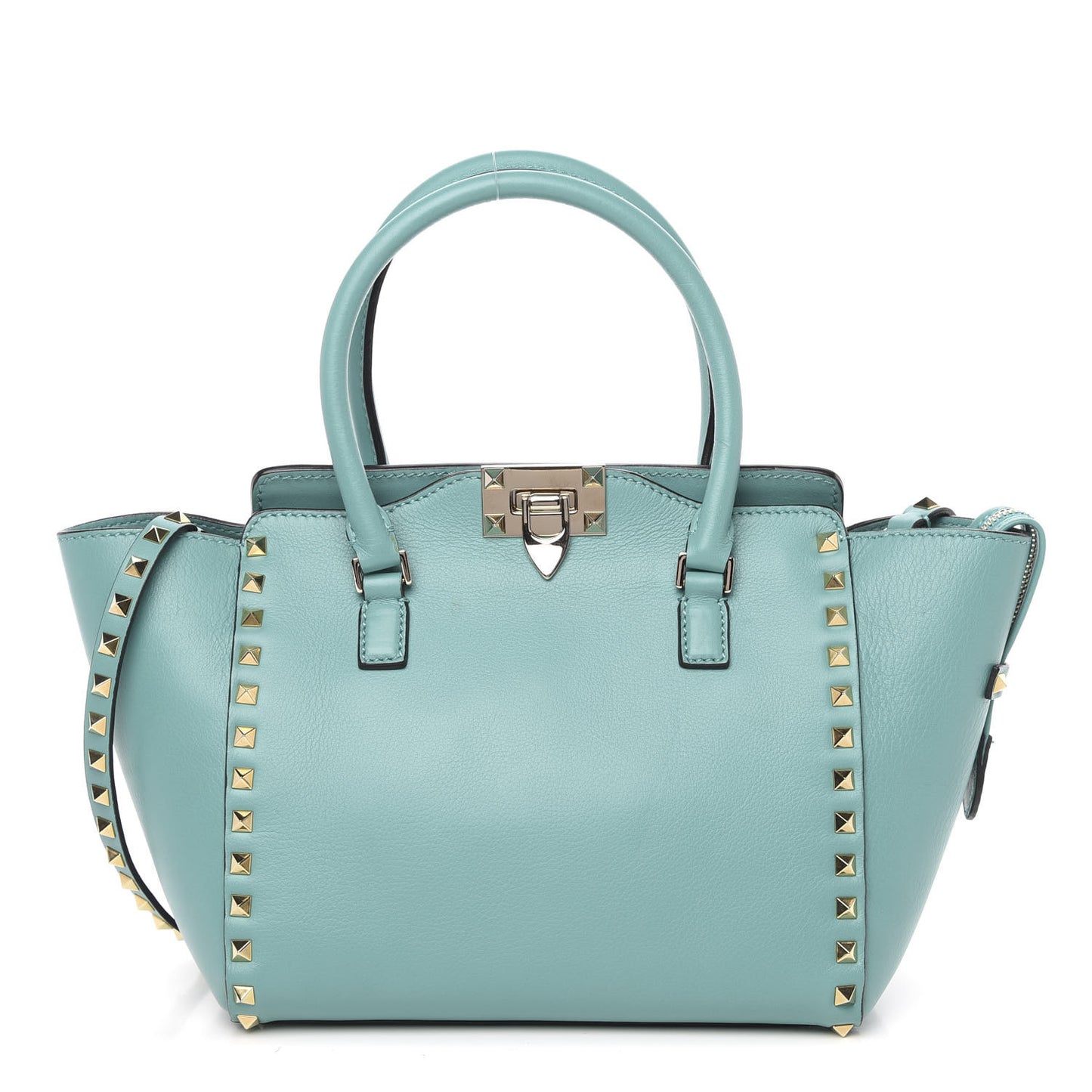 Calfskin Small Rockstud Double Handle Tote Colibri