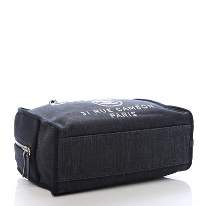 Chanel Denim Deauville Bowling Bag Dark Blue 4 of 10
