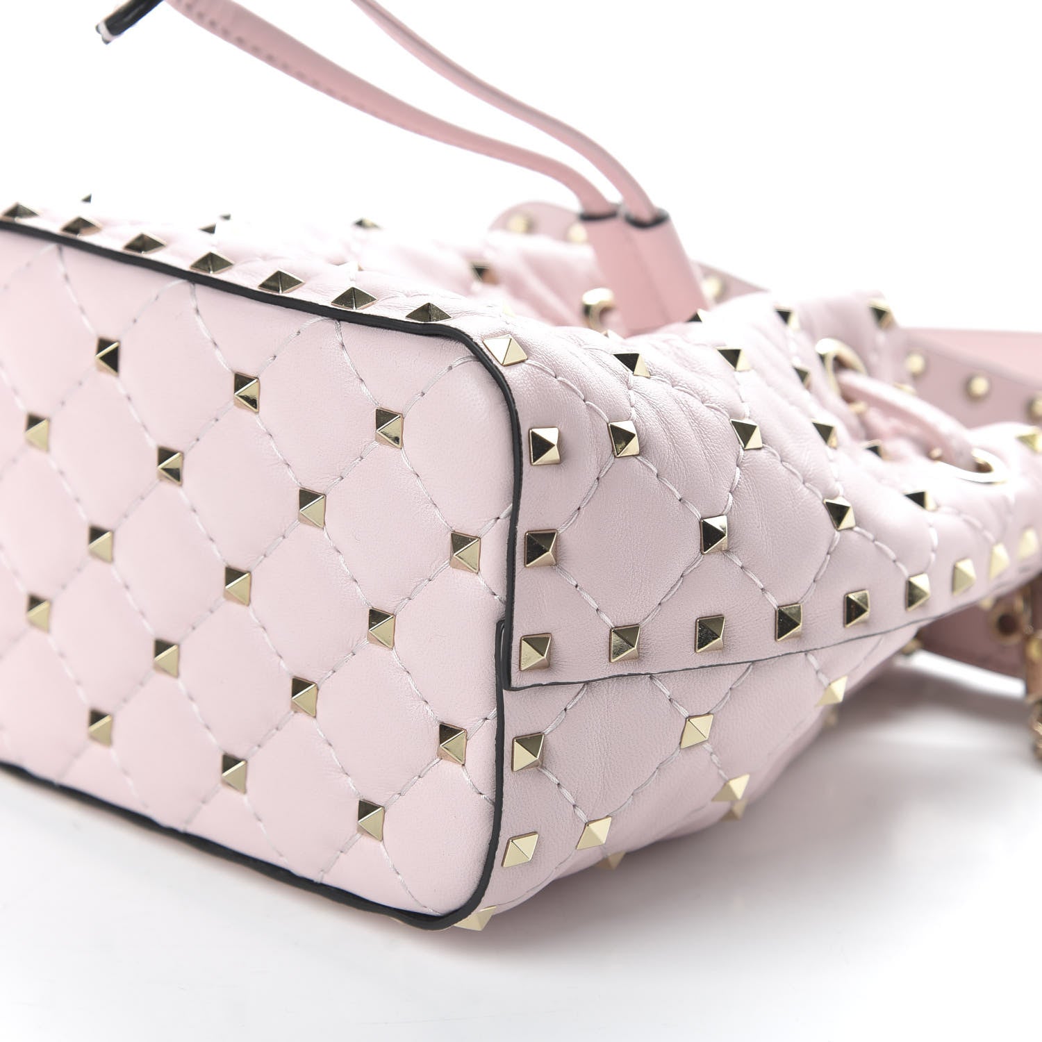 Valentino Garavani Nappa Mini Rockstud Spike Bucket Bag Rose Quartz 7 of 9
